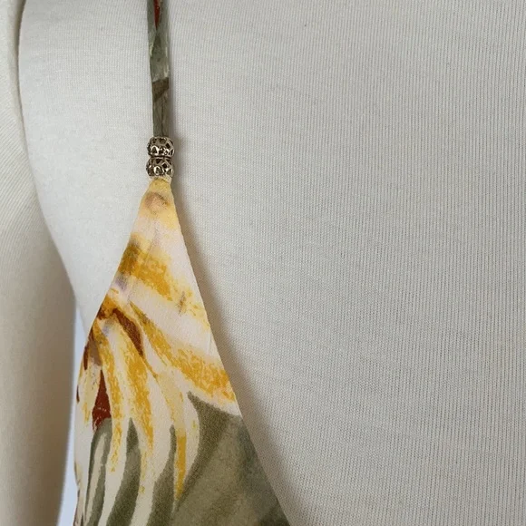 NWOT WHBM Yellow Tropical Print Slip Dress Size 0 - Picture 12 of 15